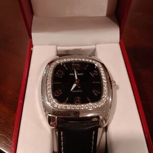 Silver and Black Peugeot Watch